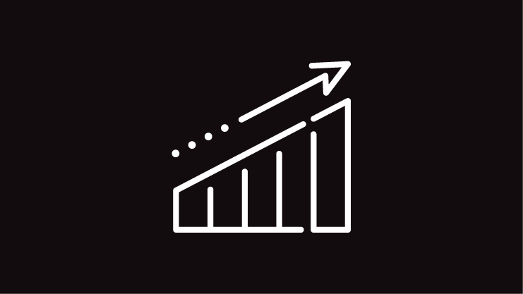 icon of a chart showing growth